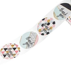 60ct  1.5" Round Stickers Premium Thank You Stickers Gold Foil